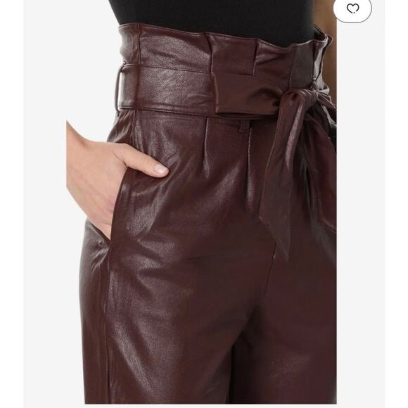 Commando Faux Leather Pants- Paperbag Pants in Oxblood- Size XS - Picture 4 of 15